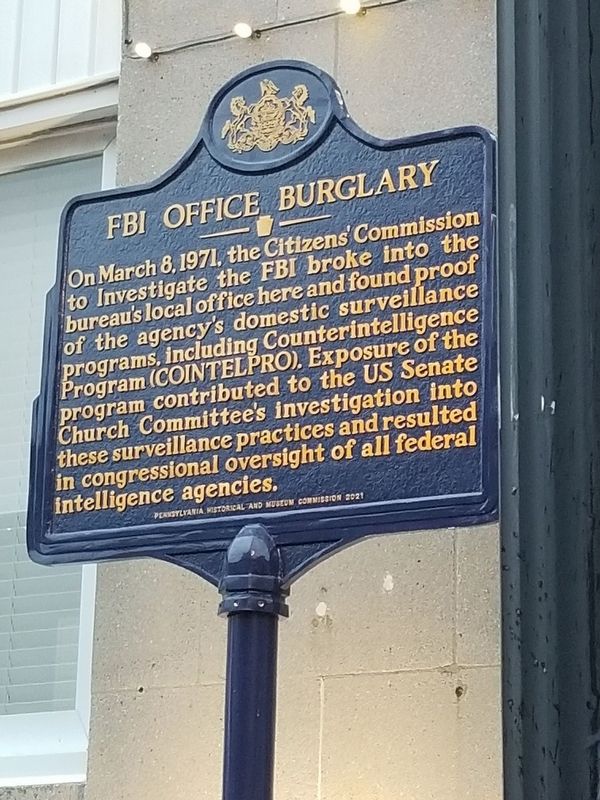 FBI OFFICE BURGLARY Marker image. Click for full size.