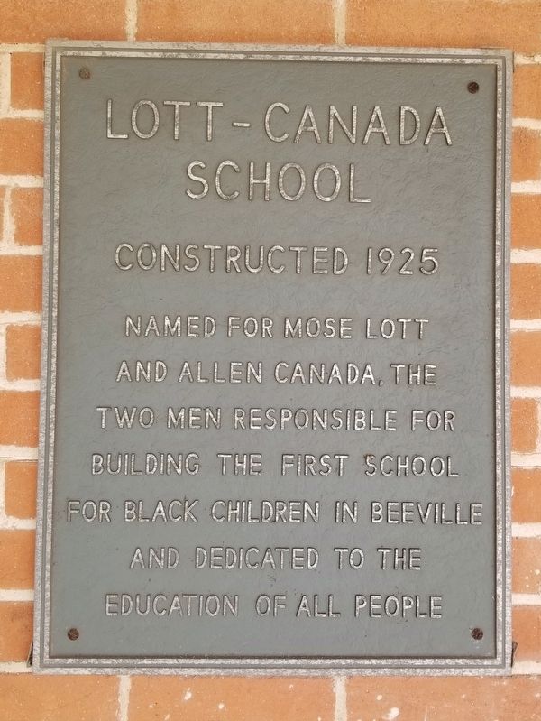 Lott-Canada School Marker. Click for full size. Lott-Canada School Marker image. Click for full size.