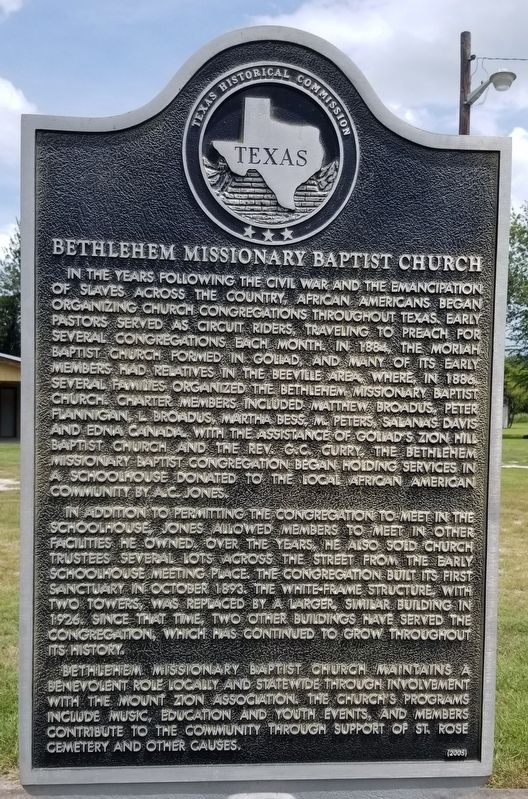 Bethlehem Missionary Baptist Church Marker image. Click for full size.