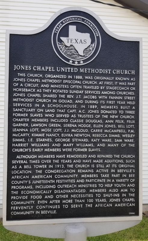 Jones Chapel United Methodist Church Marker image. Click for full size.