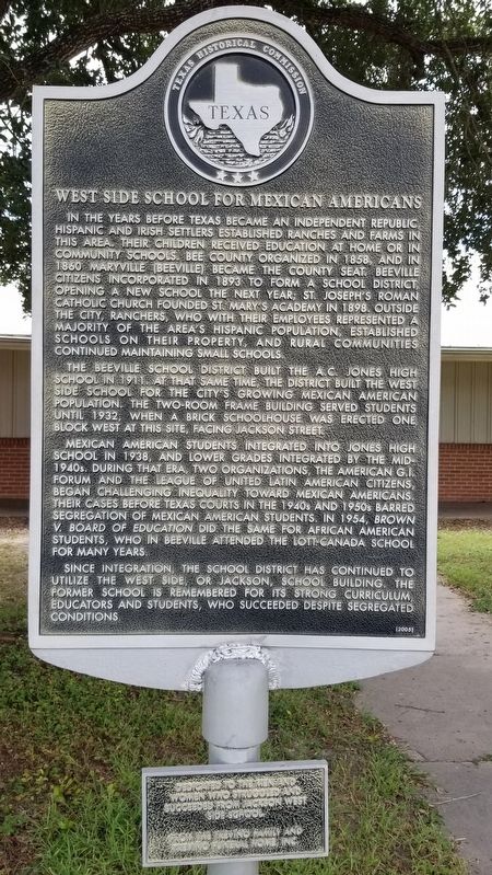 West Side School for Mexican Americans Marker image. Click for full size.