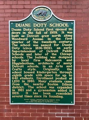 Duane Doty School Marker image. Click for full size.