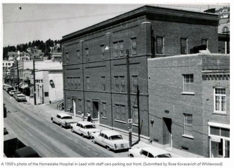 The third Homestake Hospital on Main Street, 1950s image. Click for more information.