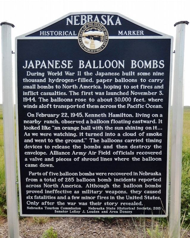 Japanese Balloon Bombs Marker. Click for full size. Japanese Balloon Bombs Marker image. Click for full size.