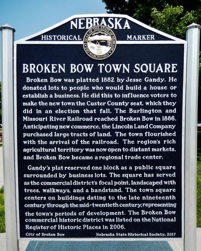 Broken Bow Town Square Marker image. Click for full size.