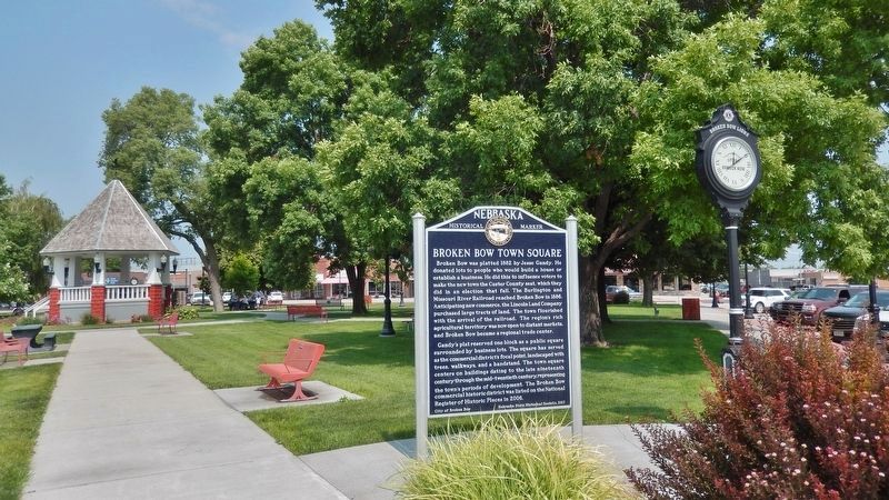 Broken Bow Town Square Marker. Click for full size. Broken Bow Town Square Marker image. Click for full size.