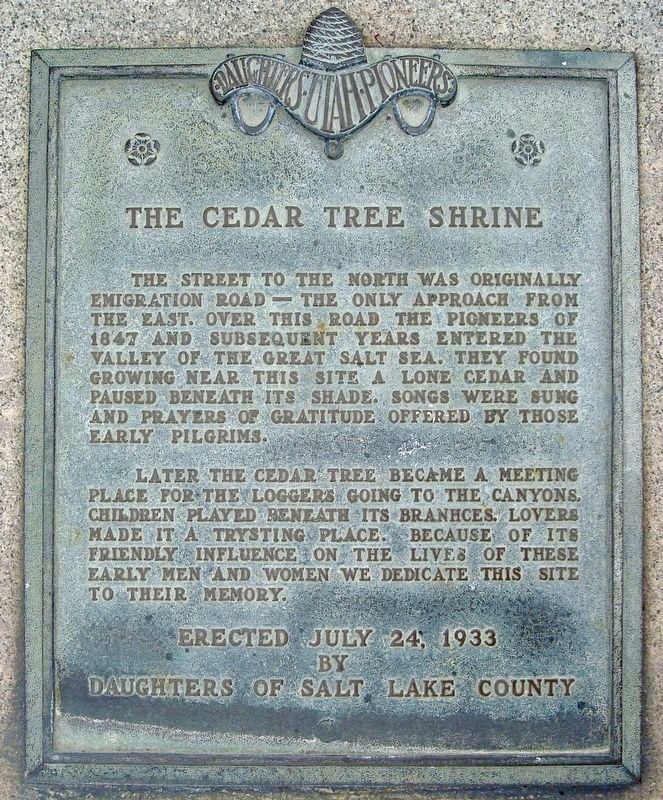 Cedar Tree Shrine Marker. Click for full size. Cedar Tree Shrine Marker image. Click for full size.
