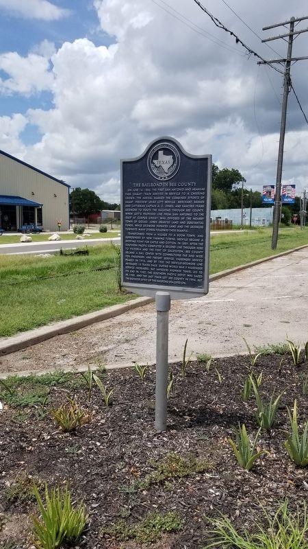 The Railroad in Bee County Marker. Click for full size. The Railroad in Bee County Marker image. Click for full size.