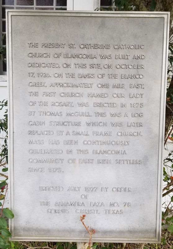 St. Catherine Catholic Church of Blanconia Marker image. Click for full size.