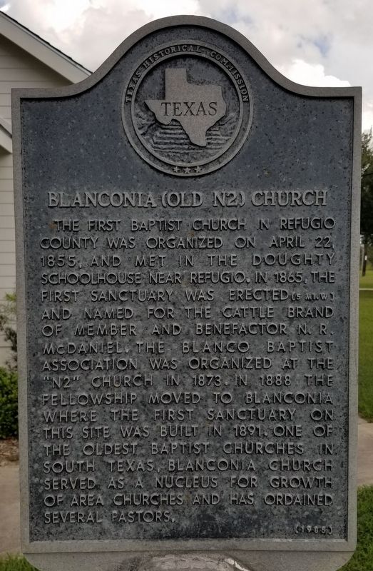 Blanconia (Old N2) Church Marker image. Click for full size.