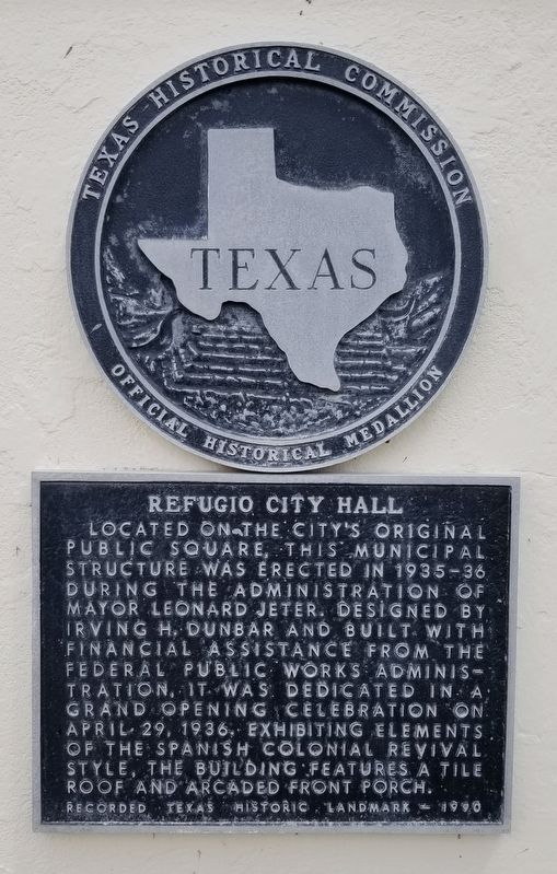 Refugio City Hall Marker image. Click for full size.