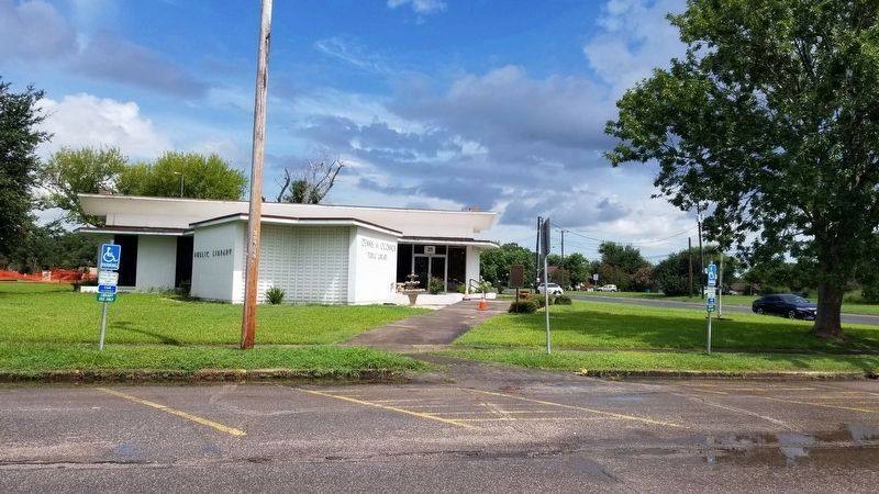 The view of the Dennis M. O'Connor Public Library and Marker from the street. Click for full size. The view of the Dennis M. O'Connor Public Library and Marker from the street image. Click for full size.