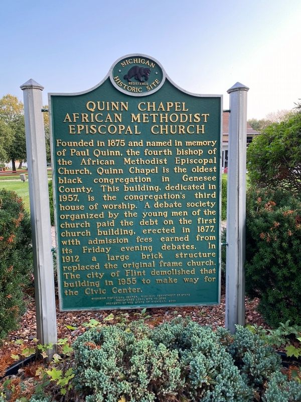 Quinn Chapel African Methodist Episcopal Church Marker. Click for full size. Quinn Chapel African Methodist Episcopal Church Marker image. Click for full size.