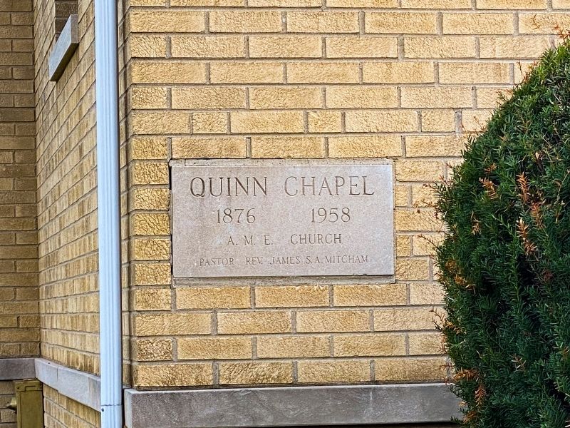 Quinn Chapel African Methodist Episcopal Church Cornerstone. Click for full size. Quinn Chapel African Methodist Episcopal Church Cornerstone image. Click for full size.