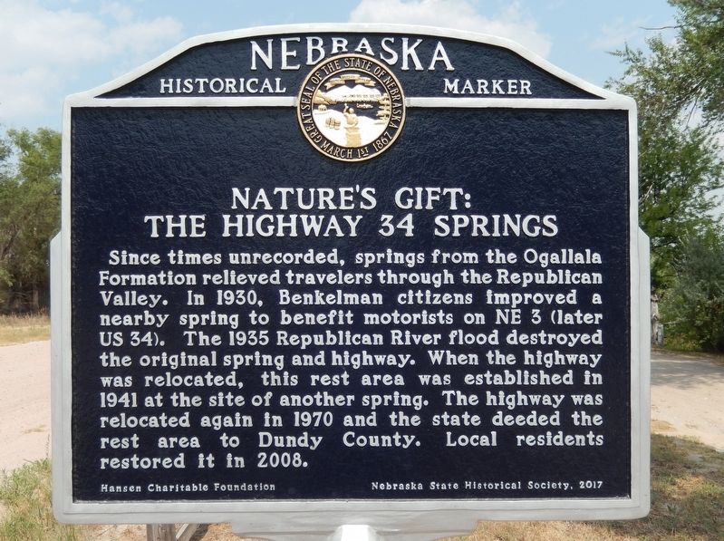Nature's Gift: The Highway 34 Springs Marker image. Click for full size.