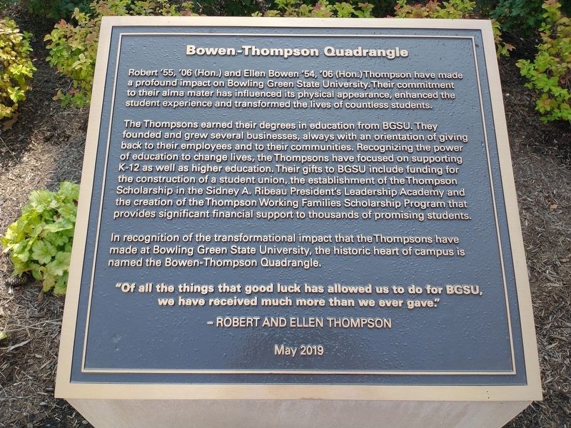 Bowen-Thompson Quadrangle Marker. Click for full size. Bowen-Thompson Quadrangle Marker image. Click for full size.
