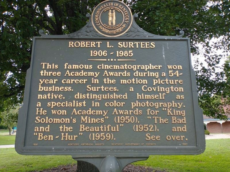 Robert L. Surtees side of the marker image. Click for full size.