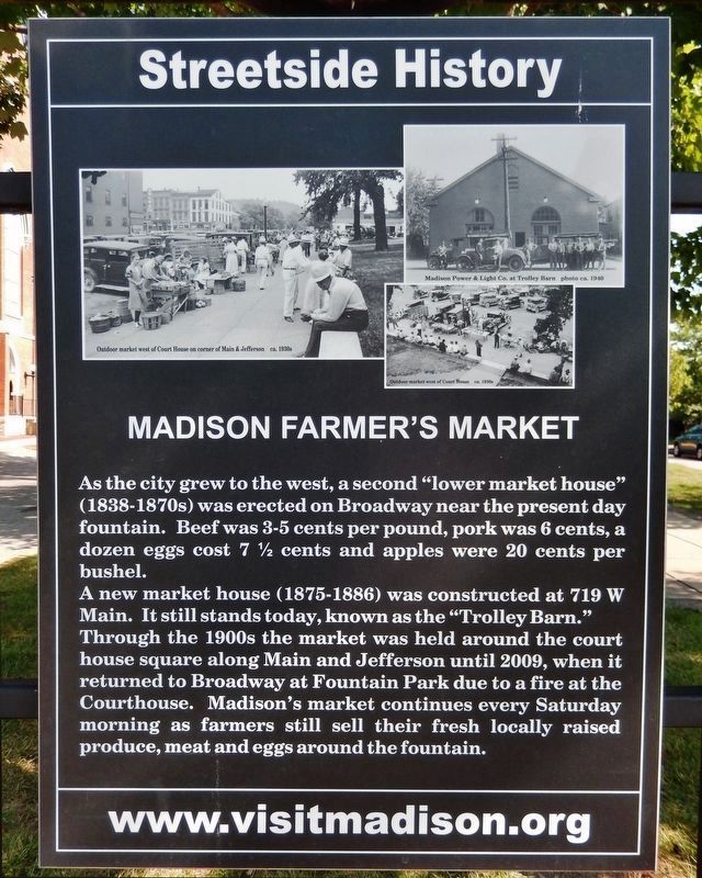 Madison Farmer's Market Marker<br>(<i>south side</i>). Click for full size. Madison Farmer's Market Marker<br>(<i>south side</i>) image. Click for full size.