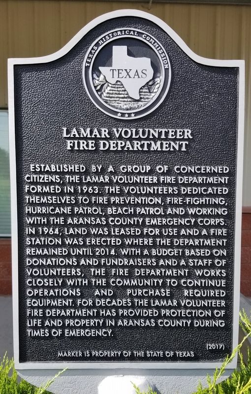 Lamar Volunteer Fire Department Marker image. Click for full size.