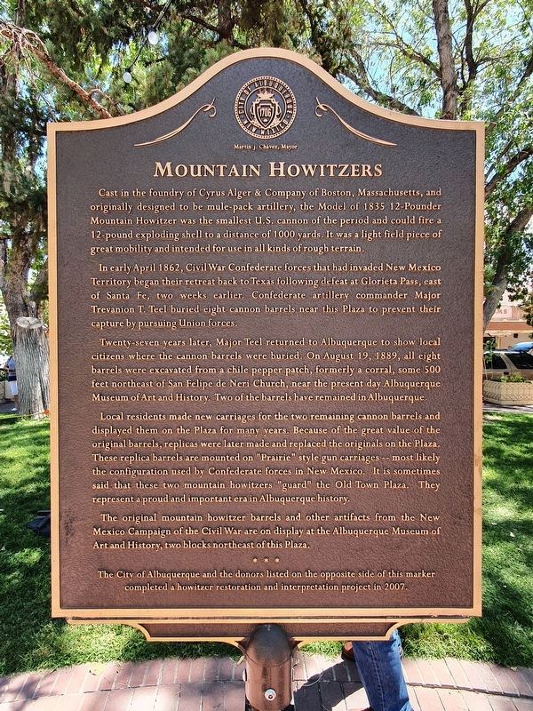 Mountain Howitzers Marker image. Click for full size.