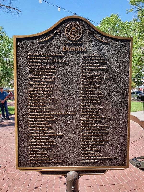 Mountain Howitzers Marker Donors List. Click for full size. Mountain Howitzers Marker Donors List image. Click for full size.