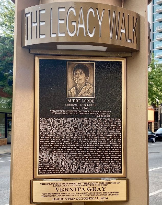 Audre Lorde Marker. Click for full size. Audre Lorde Marker image. Click for full size.