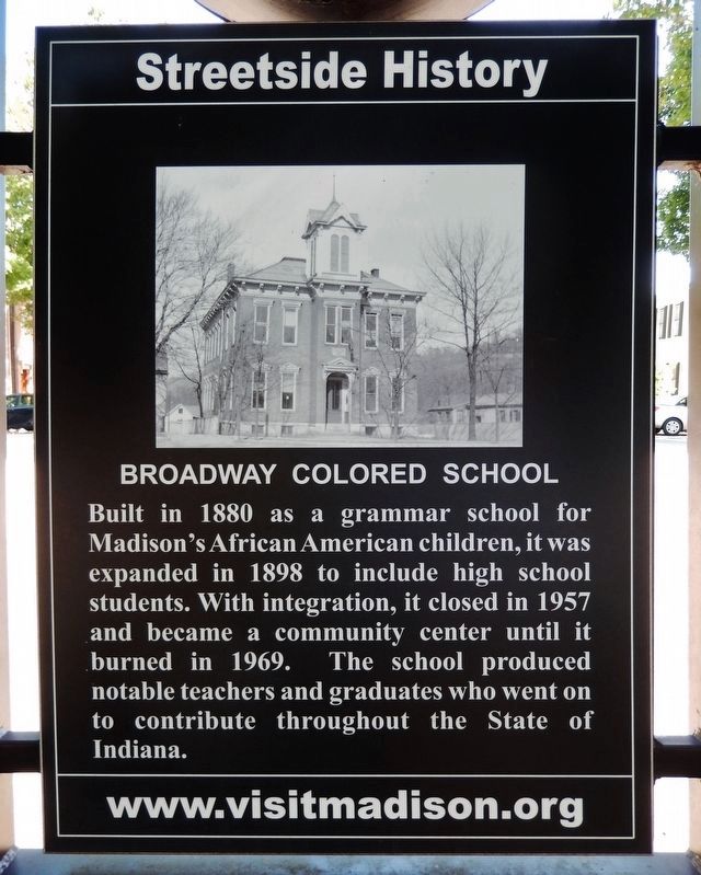 Broadway Colored School Marker (<i>south side</i>). Click for full size. Broadway Colored School Marker (<i>south side</i>) image. Click for full size.
