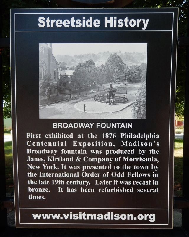 Broadway Fountain Marker (<i>north side</i>). Click for full size. Broadway Fountain Marker (<i>north side</i>) image. Click for full size.