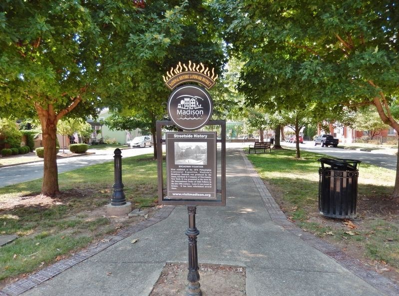 Broadway Fountain Marker (<i>north side</i>). Click for full size. Broadway Fountain Marker (<i>north side</i>) image. Click for full size.