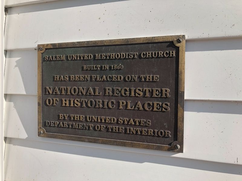 Salem United Methodist Church Marker. Click for full size. Salem United Methodist Church Marker image. Click for full size.