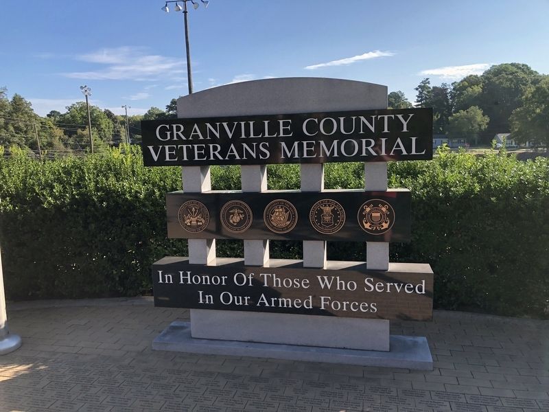 Granville County Veterans Memorial. Click for full size. Granville County Veterans Memorial image. Click for full size.