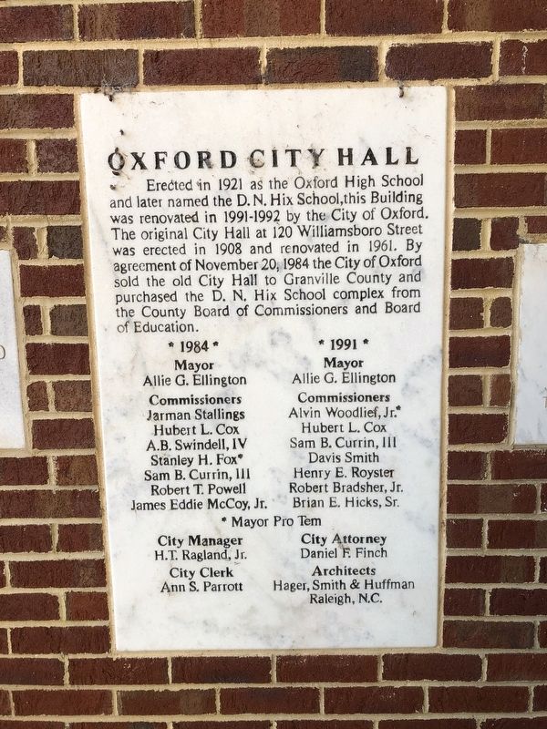 Oxford City Hall Marker. Click for full size. Oxford City Hall Marker image. Click for full size.