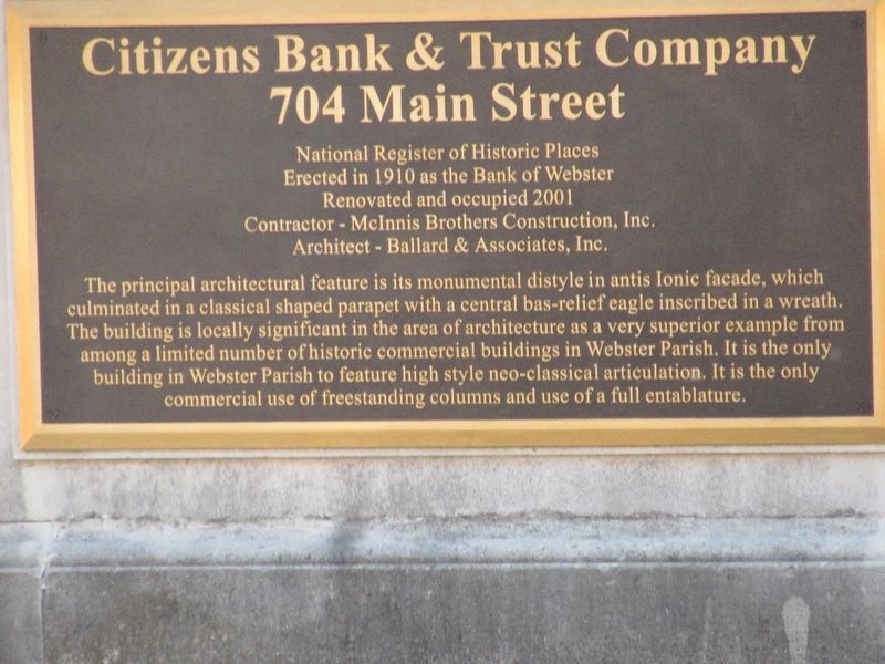Citizens Bank & Trust Company Marker image. Click for full size.