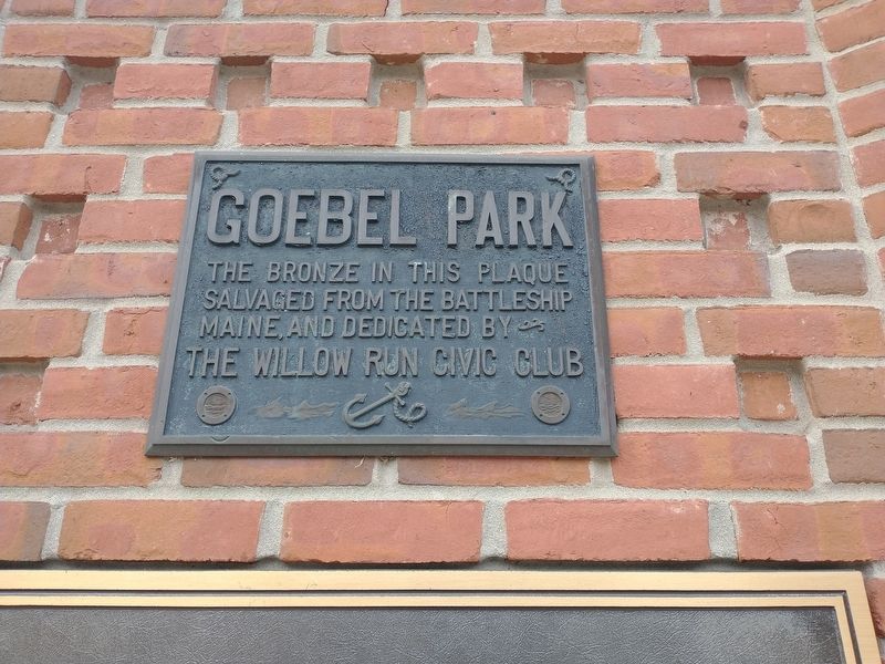 Goebel Park Marker. Click for full size. Goebel Park Marker image. Click for full size.