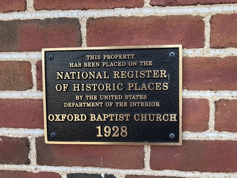 Oxford Baptist Church Marker image. Click for full size.