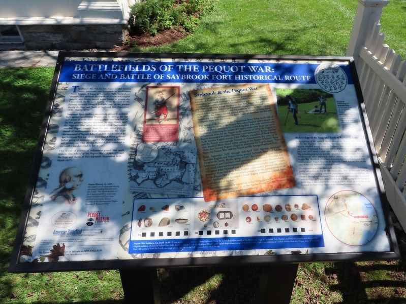 Battlefields of the Pequot War Marker image. Click for full size.