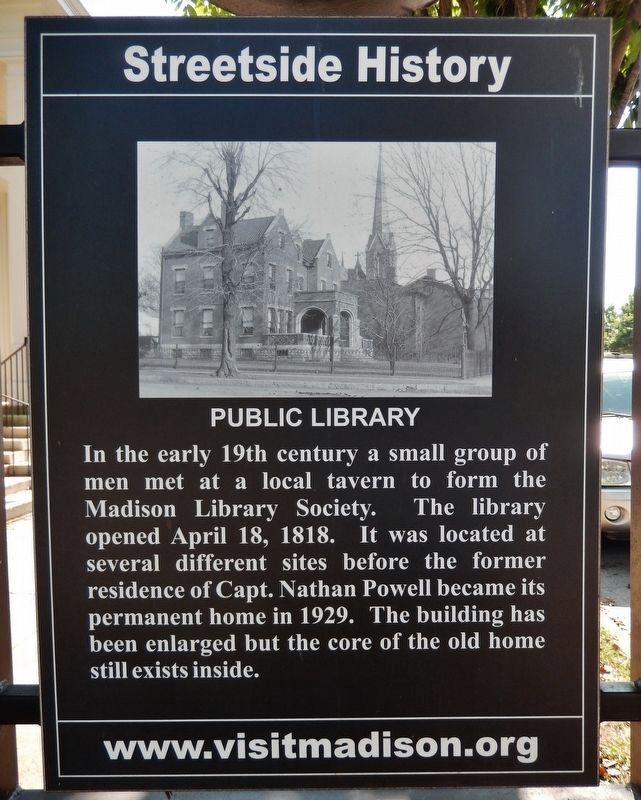 Public Library Marker (<i>west side</i>) image. Click for full size.