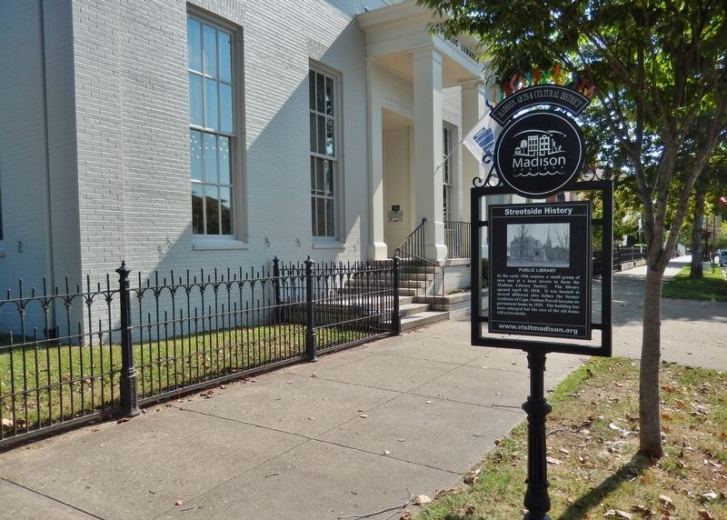 Public Library Marker (<i>west side</i>). Click for full size. Public Library Marker (<i>west side</i>) image. Click for full size.