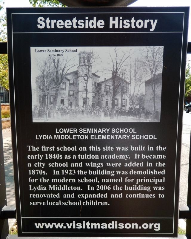 Lower Seminary School Marker (<i>west side</i>). Click for full size. Lower Seminary School Marker (<i>west side</i>) image. Click for full size.
