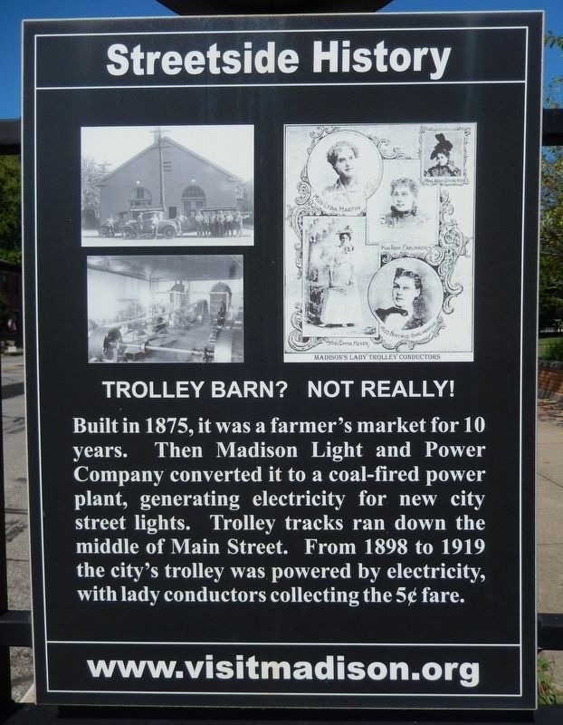 Trolley Barn Marker (<i>east side</i>) image. Click for full size.
