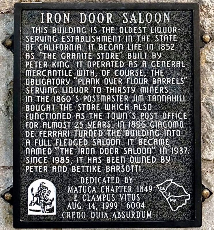 Iron Door Saloon Marker image. Click for full size.