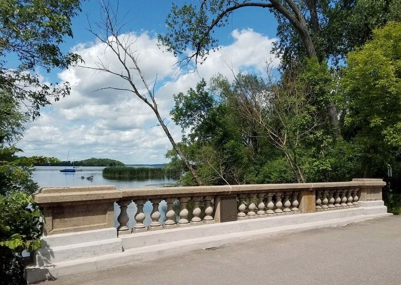 Marker under bridge railing. Click for full size. Marker under bridge railing image. Click for full size.