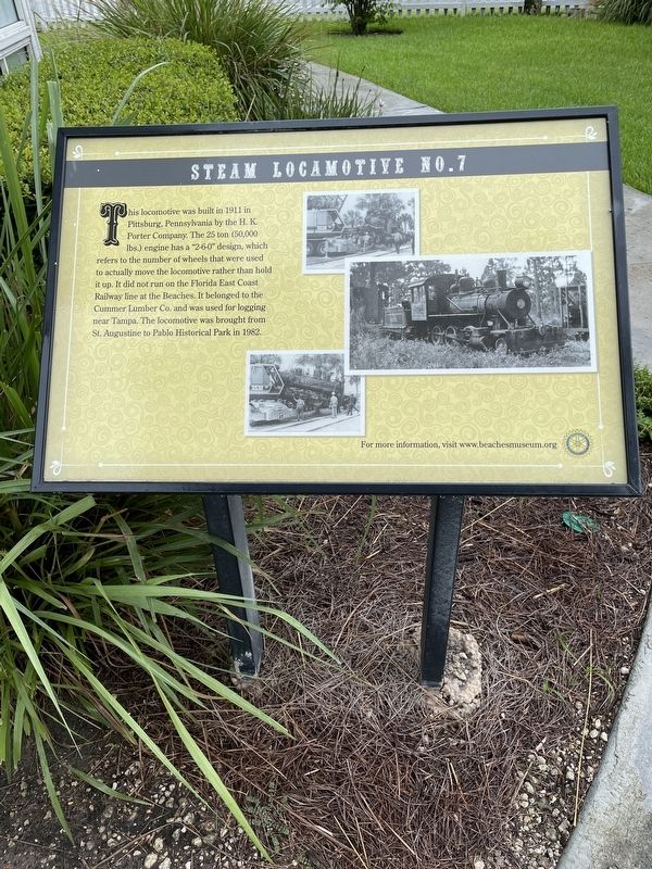 Steam Locomotive No. 7 Marker. Click for full size. Steam Locomotive No. 7 Marker image. Click for full size.