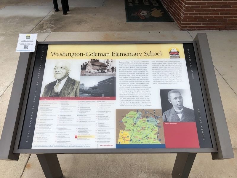 Washington-Coleman Elementary School Marker image. Click for full size.