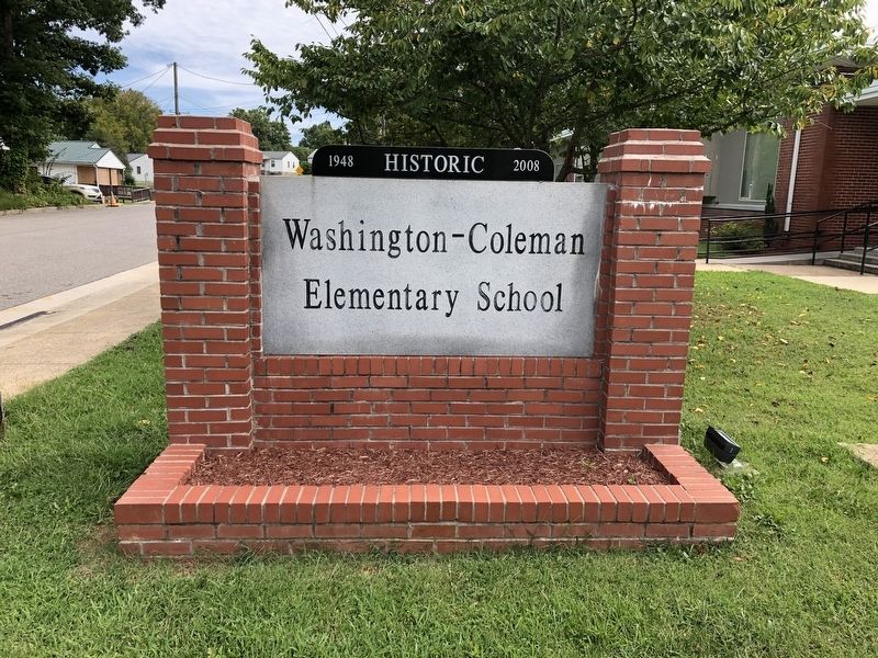 Historic Washington-Coleman Elementary School signage image. Click for full size.