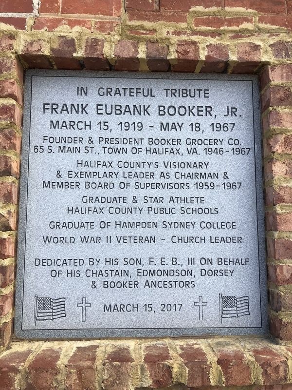Frank Eubank Booker, Jr. Marker image. Click for full size.