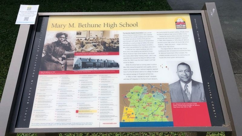 Mary M. Bethune High School Marker image. Click for full size.