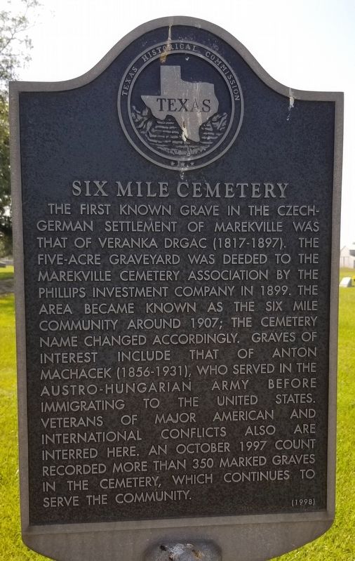 Six Mile Cemetery Marker image. Click for full size.