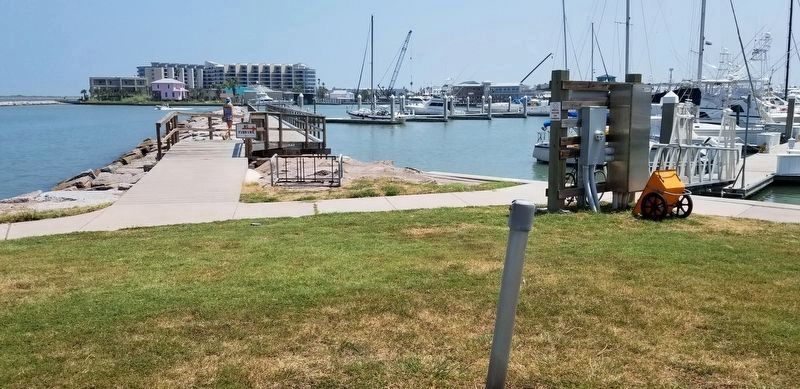 The U.S. Coast Guard on Mustang Island Marker is missing image. Click for full size.