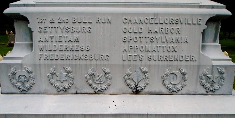 Civil War Memorial Battles and Corps Emblems. Click for full size. Civil War Memorial Battles and Corps Emblems image. Click for full size.